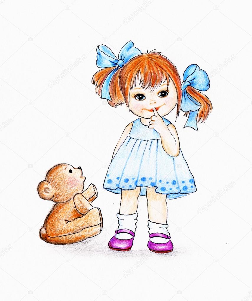 Cute little girl with Teddy bear