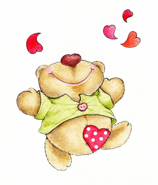 Teddy bear fall in love — Stock Photo, Image