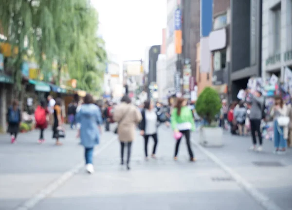 Abstract Blurred Asian People Friends Walking Shopping Street Market Daytime — Photo