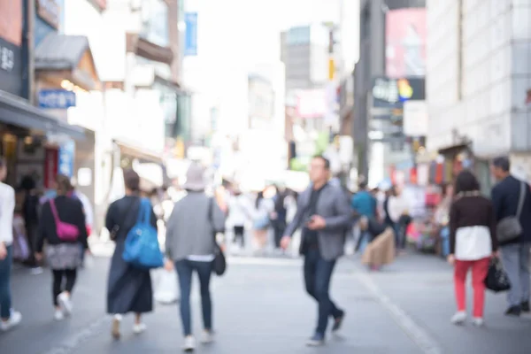 Résumé Brouillé Asiatique Foule Gens Groupe Touristique Marche Shopping Sur — Photo