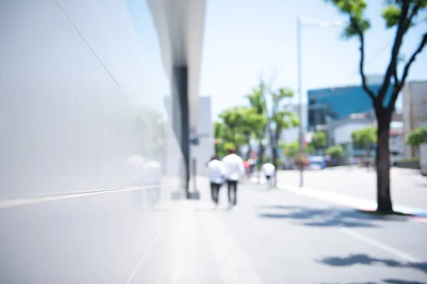 Fond Flou Personnes Asiatiques Homme Affaires Marchant Sur Trottoir Circulation — Photo