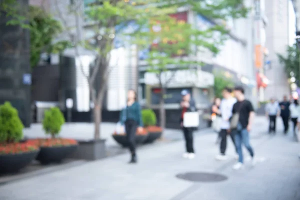 Abstract Blurred Crowd Street People Businessman Walking Sidewalk Business Area — Photo