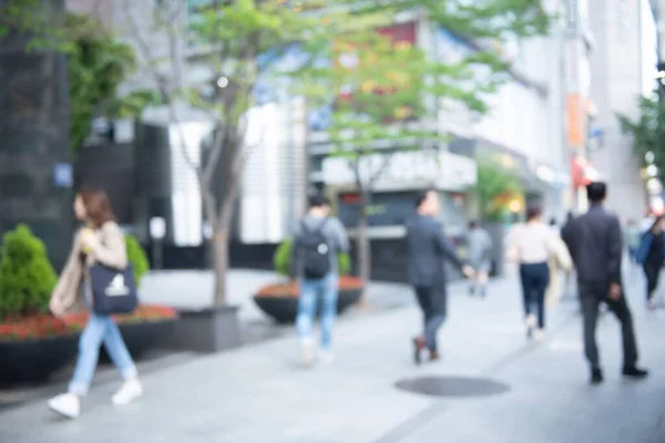 Abstract Blurred Crowd Street People Businessman Walking Sidewalk Business Area — Photo