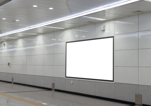 Cartelera Blanco Metro Útil Para Publicidad — Foto de Stock