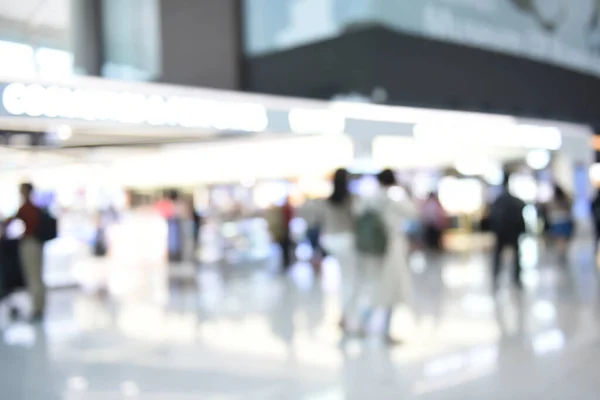 Blurred Crowd People Businessman Walking Front Duty Free Shop Airport — Fotografia de Stock