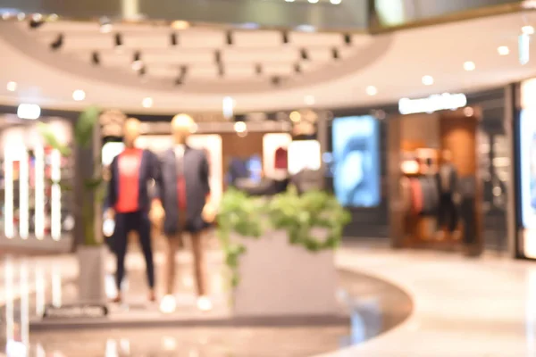 Blurred Showcases Fashion Boutique Clothes Luxury Department Store Shopping Mall — Fotografia de Stock