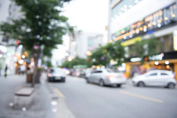 Brouillé Voitures Circulation Sur Route Dans Ville Corée Utiliser Pour — Photo