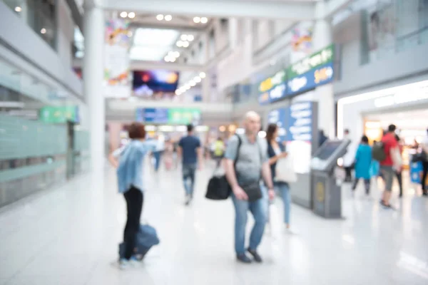 Blurred Background People Passengers Baggage Walking Airport Terminal — Fotografia de Stock