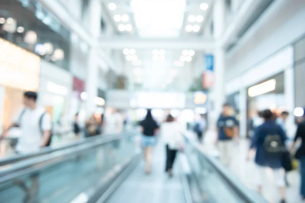 Blurred Background People Passengers Baggage Walking Airport Going Terminal Hall — Fotografia de Stock