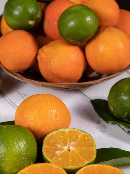 Rangpur Citrusové Limonium Nebo Citrus Reticulata Medica Někdy Nazývané Rangpur — Stock fotografie