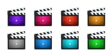 Film üretim fıçı tahtası simgeler vektör