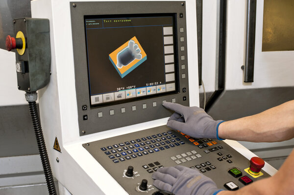 Buttons on cnc programmable machine