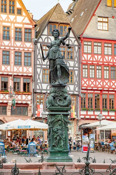 Roemerberg Square Old City Frankfurt Main Germany — Zdjęcie stockowe