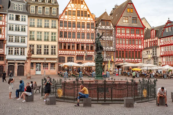 Roemerberg Square Old City Frankfurt Main Germany — Stockfoto