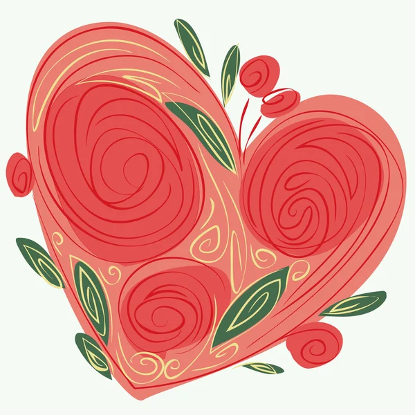 Corazón de flores — Vector de stock