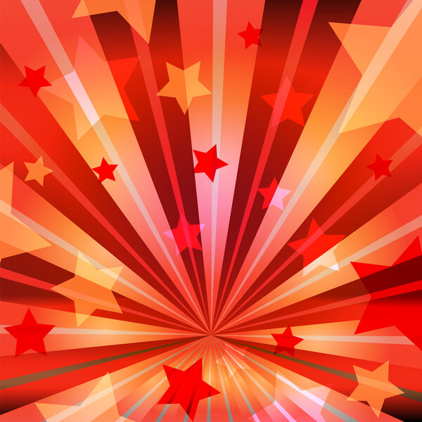 Stars and radiating rays