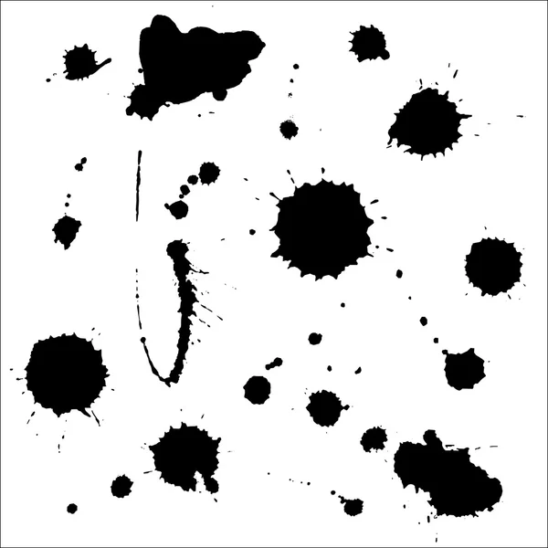 Set raccolta di inchiostro blot isolato su sfondo bianco — Vettoriale Stock