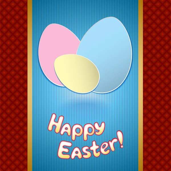 Tarjeta de Pascua con huevos para saludar — Vector de stock