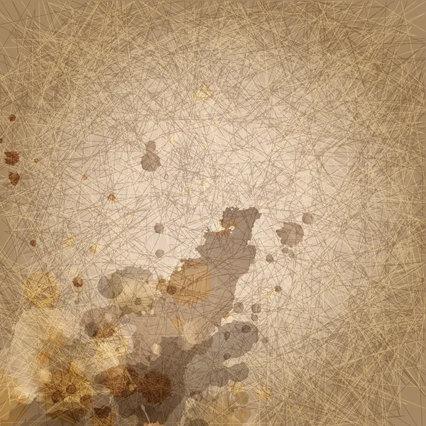 Abstracto grunge fondo marrón con arañazos y manchas de tinta — Archivo Imágenes Vectoriales