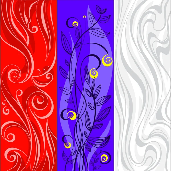Collection de bannières abstraites avec motifs floraux et naturels — Image vectorielle
