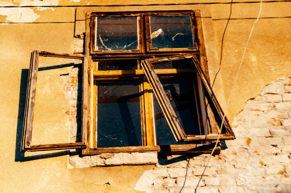 Window Old Wall Abandoned House — Stock Photo, Image