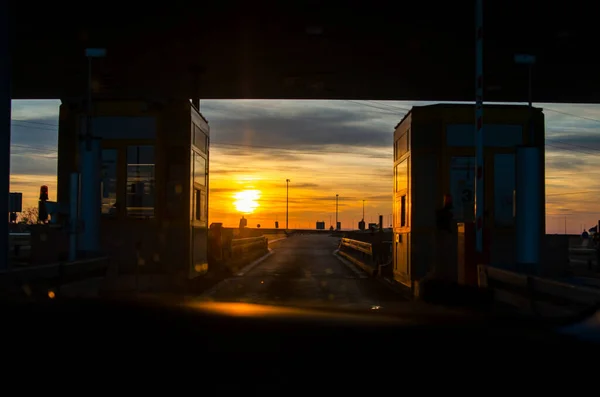 Vista Della Città Tramonto — Foto Stock