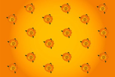 orange daisies with yellow and orange background