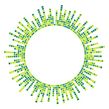 Soyut dairesel eşitleyici. Eq ses dalgaları. Grafik eşitleyicisi. Çerçeve. Vektör illüstrasyonu