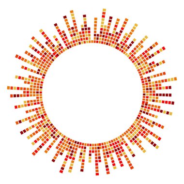 Soyut dairesel eşitleyici. Eq ses dalgaları. Grafik eşitleyicisi. Çerçeve. Vektör illüstrasyonu