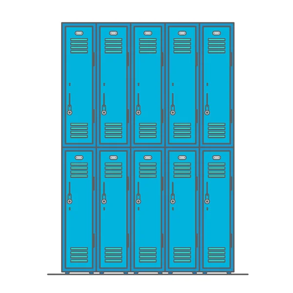 Icona del vettore dell'armadietto blu della scuola. Cartello spogliatoio. — Vettoriale Stock