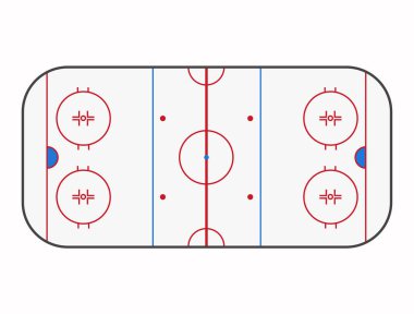 Buz hokeyi sahası. Çiziklerle dolu en iyi manzara sahası. Vektör illüstrasyonu