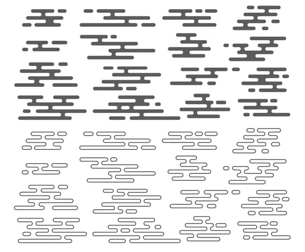 Nuvole asiatiche cinesi pronte. Tradizionale orientale asiatico elementi di design piatto. Vettore — Vettoriale Stock