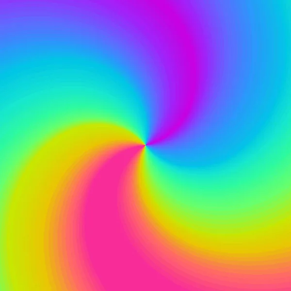 Regenbogen Neon Wirbel Hintergrund. Radialgradienten Regenbogen der gedrehten Spirale. Vektorillustration. — Stockvektor