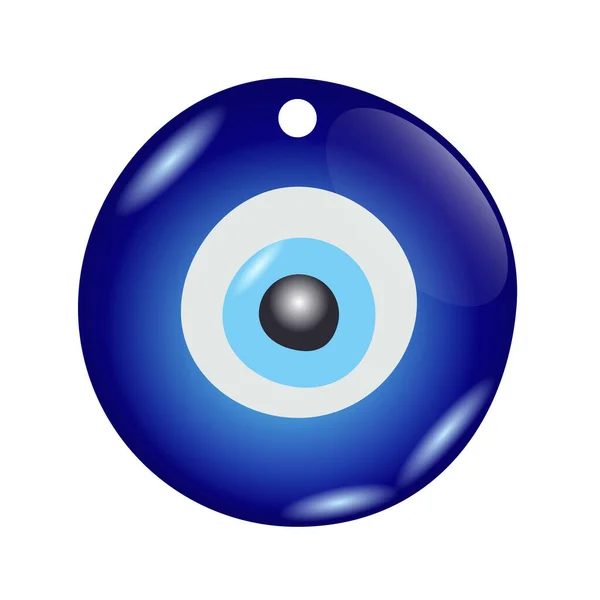 Amuleto del mal de ojo. Talismán azul de protección oriental. Turco y griego símbolo de protección. Ilustración de vectores de vidrio nazar. — Archivo Imágenes Vectoriales