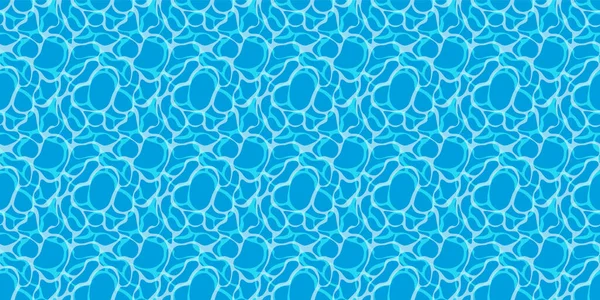 Blaue Wasseroberfläche Hintergrund. Wellen von Meer, Ozean, Pool und See. Leicht wellige Textur. Nahtloses Vektormuster. — Stockvektor