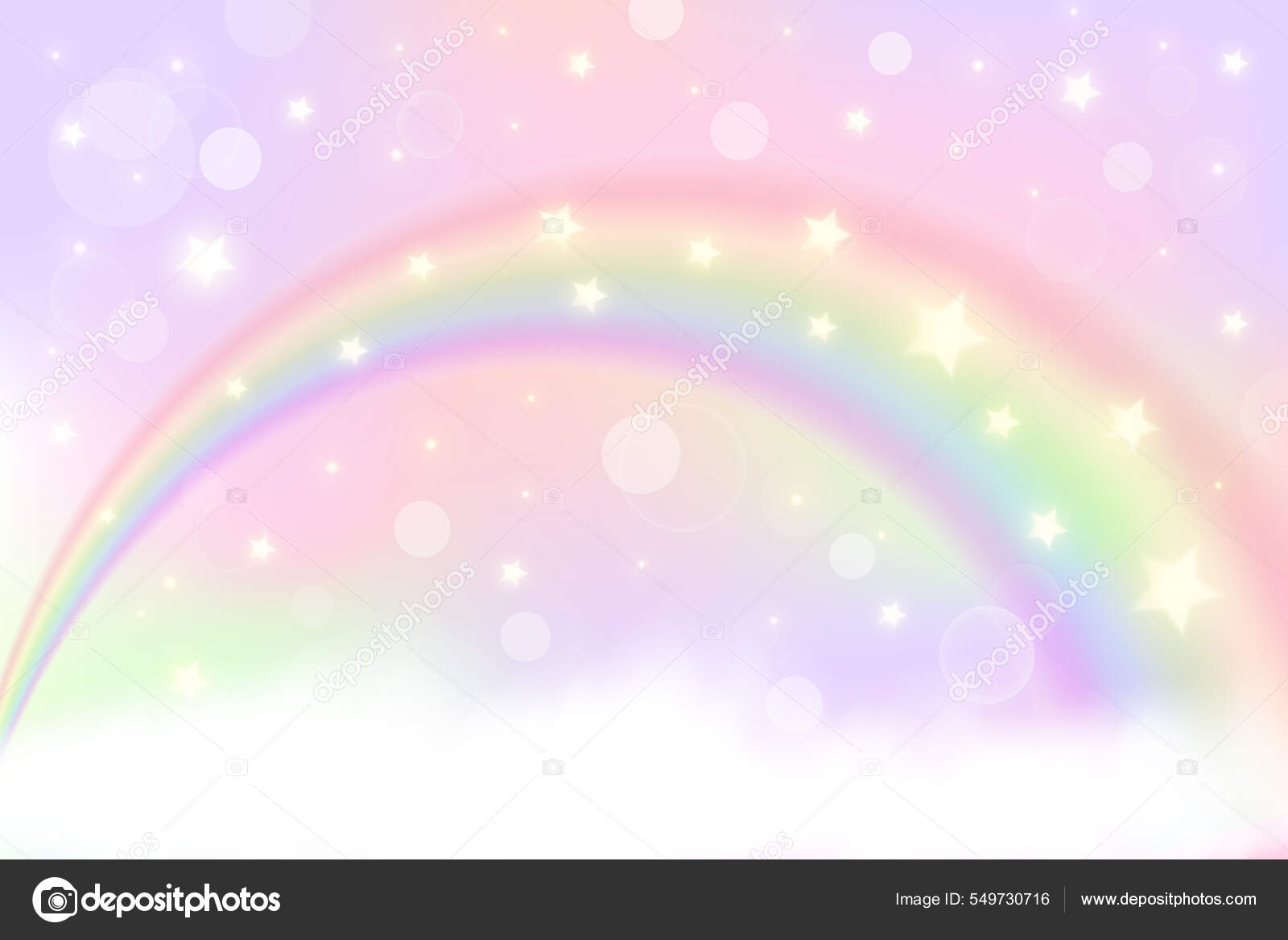 Holographische Fantasie Regenbogen Einhorn Hintergrund mit Wolken.  Pastellfarbener Himmel. Magische Landschaft, abstraktes Fabelmuster.  Niedliche Bonbons Tapete. Vektor. Stock-Vektorbild von ©Chorna_L 549730716, image size:1600x1167