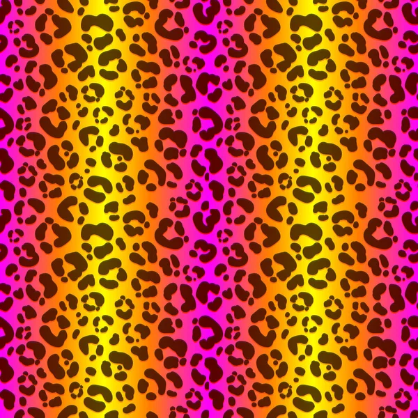 Neonový Leopardí Vzor Jasné Barevné Skvrnité Pozadí Vektorový Duhový Zvířecí — Stockový vektor