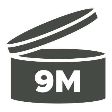 9 m Pao vektör sembolü. Simgeyi açtıktan sonraki dönem. Kozmetik açık hayat rafı. Kozmetik ürünlerin son kullanma tarihi.