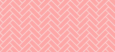 Herringbone fayans deseni. Çapraz pembe seramik tuğlalar arka plan. Vektör kusursuz illüstrasyon