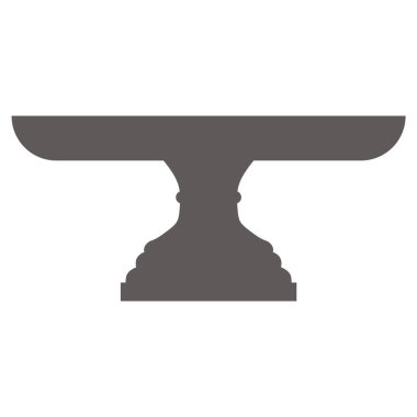 Düz simge şeklinde pasta standı. Meyve ve tatlı için boş tepsi. Vektör silueti.