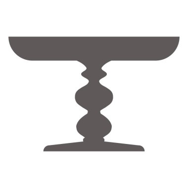 Düz simge şeklinde pasta standı. Meyve ve tatlı için boş tepsi. Vektör silueti