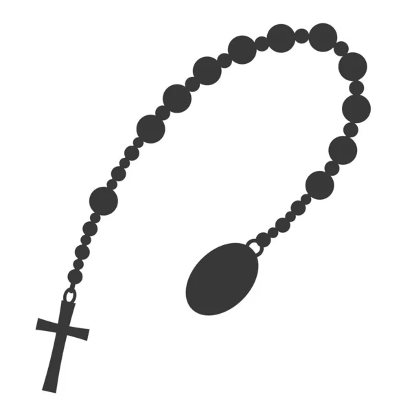 Perles Chapelet Silhouette Bijoux Prière Pour Méditation Chapelet Catholique Avec — Image vectorielle