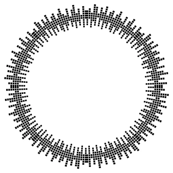 抽象的な円形イコライザー ラウンドオーディオのサウンド波を取得 ラウンドグラフィックイコライザー 白を基調としたベクトルイラスト — ストックベクタ