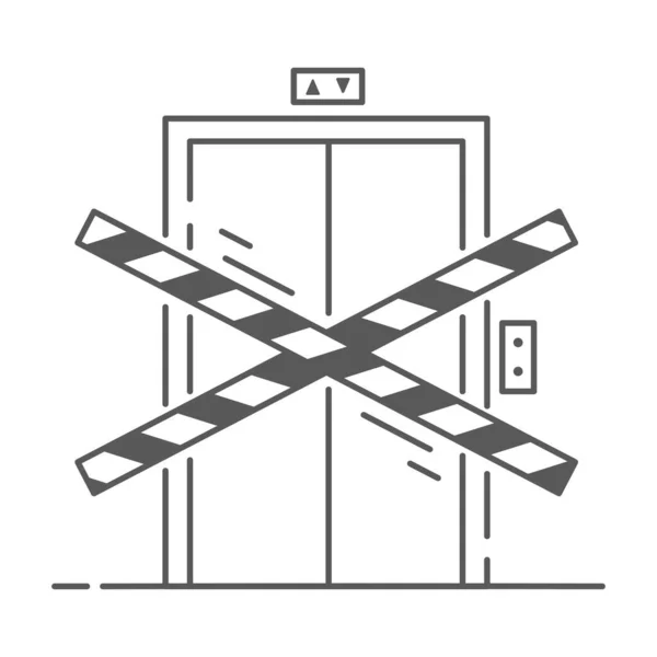 Elevator Construction Icon Lift Out Order Outline Illustration Vector — Stock vektor