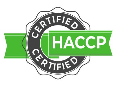 HACCP damgası. Tehlike analizi kritik kontrol noktaları ikonu. Vektör logo şablonu.