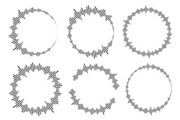 Kruh Zvukových Vln Kotoučový Hudební Ekvalizér Abstraktní Radiální Symbol Hlasitosti — Stockový vektor