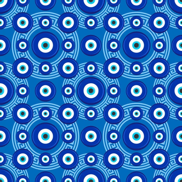 Evil Eye Ethnic Pattern Mystic Greek Blue Amulet Turkish Traditional — Image vectorielle