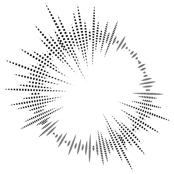 Raggi Che Scoppiano Telaio Sunburst Elemento Equalizzatore Astratto Con Linee — Vettoriale Stock