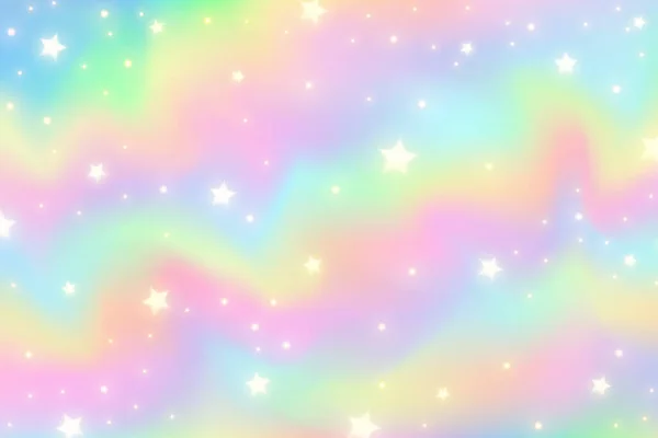 彩虹独角兽的背景少女公主的天空 星星点点 渐变的全息幻想背景 矢量抽象彩虹纹理 — 图库矢量图片