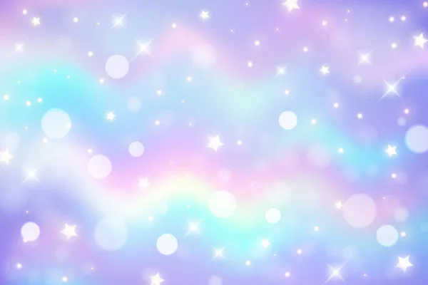 Fondo Ondulado Abstracto Gradiente Líquido Holográfico Con Estrellas Bokeh Fondo — Vector de stock